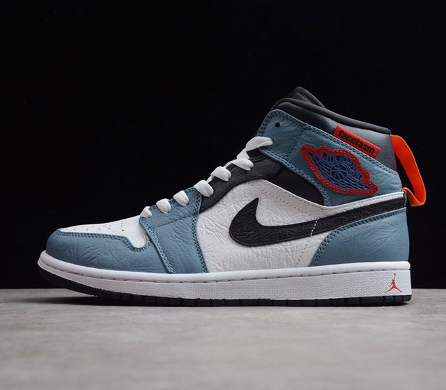 公司级 AIR JORDAN1 MID 8孔 AJ1中邦 白黑蓝CU2802-100 40 40.5 41 42 42.5 43 44 44.5 45 46