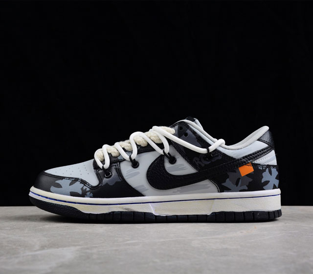 Futura x Nike Dunk Low SB联名 解构绑带滑板鞋 货号 DD3363-002 鞋带系统延续了今年的代表性风格 保持了 Dunk SB L