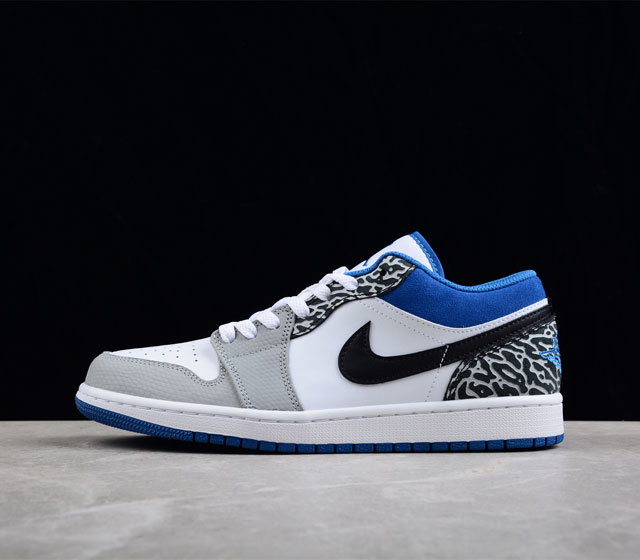 CJ版本 Air Jordan 1 Low True Blue AJ1 乔1爆裂白蓝配色 低帮篮球鞋 DM1199-140 尺码 40 40.5 41 42