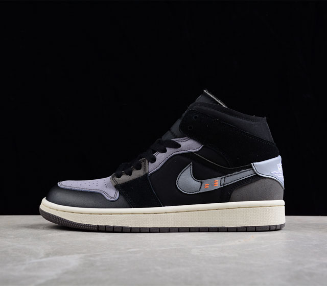 Air Jordan 1 Mid Inside Out AJ1 乔1反转黑灰 中邦篮球鞋 DM9652-001 尺码 36 36.5 37.5 38 38.5