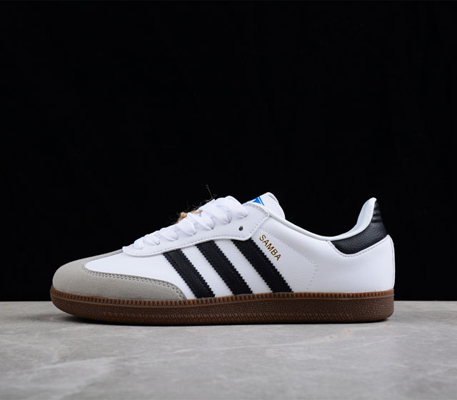 顶级版本 adidas originals Samba Vegan白黑 Bella Hadid同款adidas三叶草SAMBA德训鞋 货号 H01877 起源