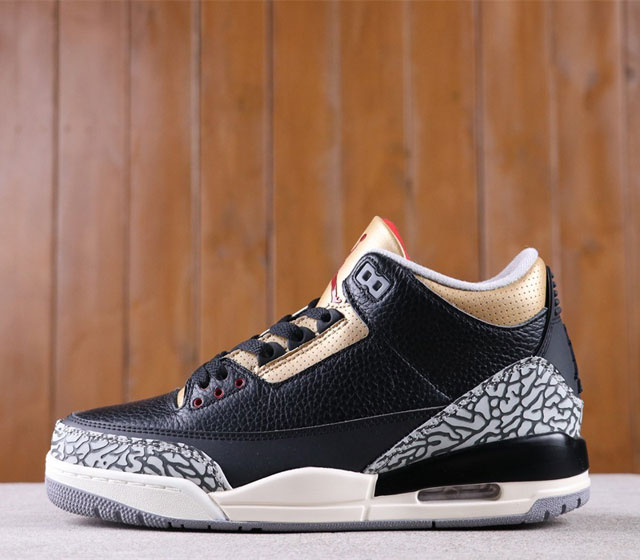 乔丹乔3代 真标 乔丹 Air Jordan aj3 AJ3 乔丹3代 乔3 乔丹3 篮球鞋 Air Jordan 3 WMNS Black Gold 货号 C