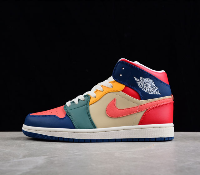 Air Jordan 1 Mid University Blue AJ1 乔1蓝粉红配色 中邦篮球鞋DN3738-400 尺码 36 36.5 37.5 38