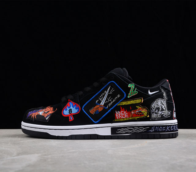 Neckface x Nike SB Dunk Low Halloween 扣篮系列低帮休闲运动滑板板鞋 黑彩噩梦补丁 DQ4488-001 2022万圣节特