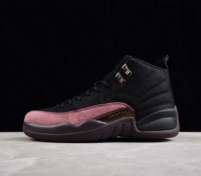 纯原 A Ma Mani re x Air Jordan 12 Retro SP AJ12 乔12联名款麂皮黑红色 篮球鞋 DV6989-001 尺码 40