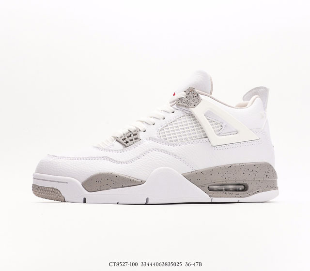 乔丹Air Jordan 4 White Oreo AJ4 乔4白奥利奥 全新 白奥利奥 可以说是与原版奥利奥配色采用反转色调的设计方式打造 大面积白色皮革鞋身