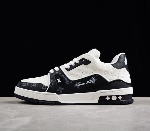 Louis Vuitton Trainer Sneaker Low LV路易威登 休闲运动文化百搭篮球板鞋配色.3D白黑 广东原产#升级2022炫彩3D印花吸