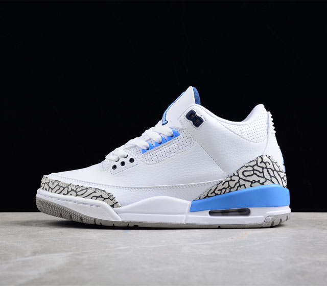 Air Jordan 3 UNC AJ3 乔3北卡蓝 白爆蓝裂纹 中篮帮球鞋 CT8532-104 尺码 40 40.5 41 42 42.5 43 44 4