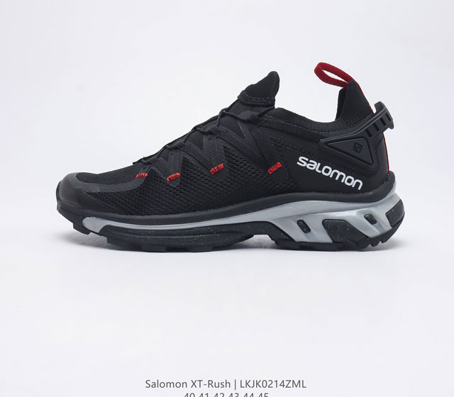 Salomon 萨洛蒙 XT-RUSH 男款越野跑鞋 此款越野跑鞋 鞋面Sensifit包裹系统与内部Endofit提供舒适紧致的包裹感 外底ACS敏捷底盘和