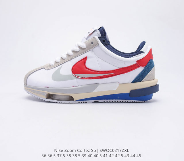 耐克 Nike Air Zoom Cortez SP 4.0 OG Royal Fuchsia 4.0系列改良阿甘低帮解构厚底老爹风休闲运动慢跑鞋.经典阿甘跑