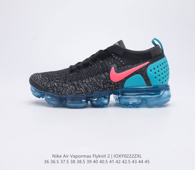 耐克 Nike Air VaporMax Flyknit 2二代全掌大气垫男女子运动鞋蒸汽跑鞋网面透气新款潮流百搭缓震慢跑鞋 Nike Air VaporMa