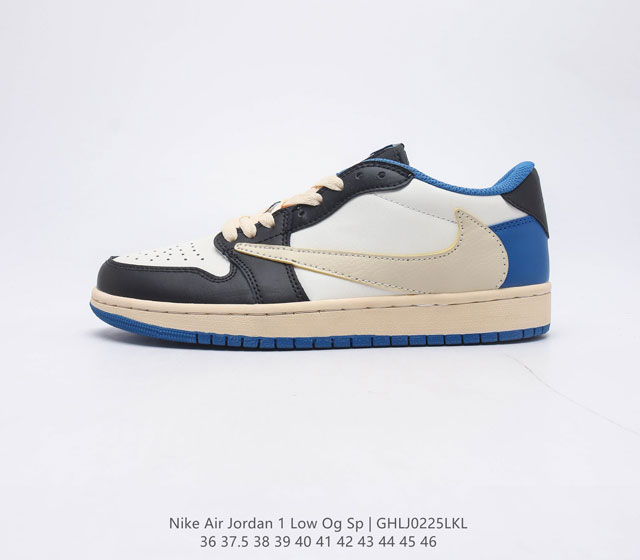 二层皮 耐克 NIKE Air Jordan 1 Low OG Sp 倒勾 低帮篮球鞋 AJ1 乔丹1代 aj1 乔1 反向脚趾复古运动鞋 亮点之处在于鞋侧的倒