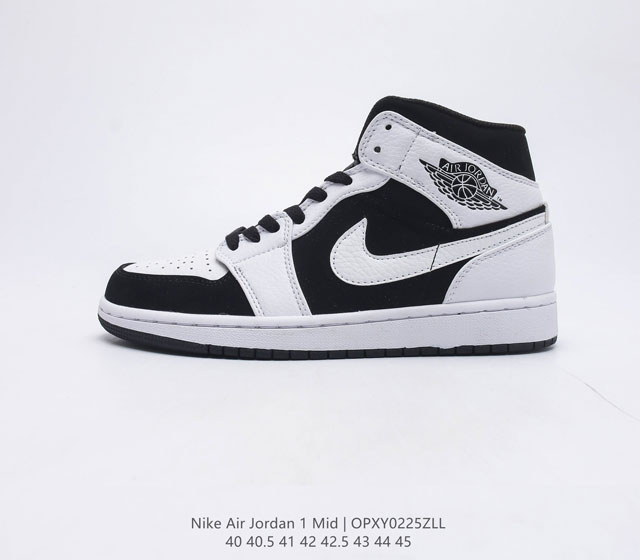 特价 二层皮 耐克 NIKE AIR JORDAN 1 MID AJ1乔1运动鞋复古休闲篮球鞋 高帮设计 提高了与足部的贴合度 给人不一样的穿着体验 高帮的设