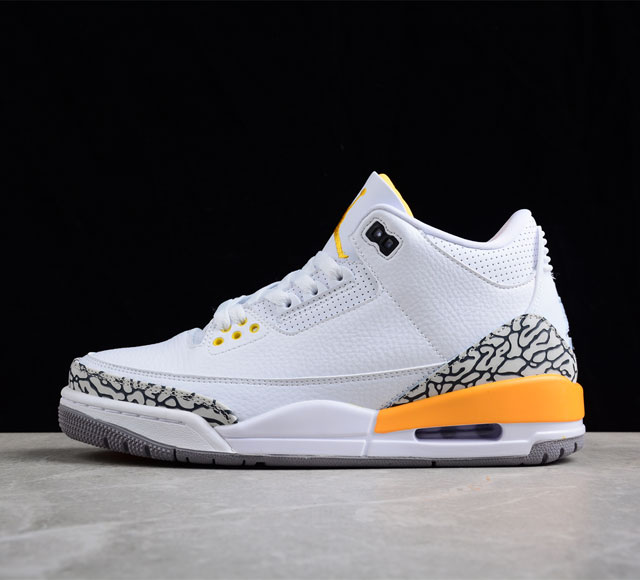 外贸版 Air Jordan 3 Retro Laser Orange AJ3 乔3白黄 白橙湖人 CK9246-108 尺码 36 36.5 37.5 38 - 点击图像关闭