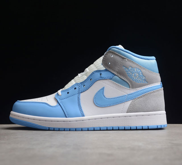 CJ版本 Air Jordan 1 Mid University Blue AJ1 乔1灰北卡配色 中邦篮球鞋 DX9276-100 尺码 40 40.5 4