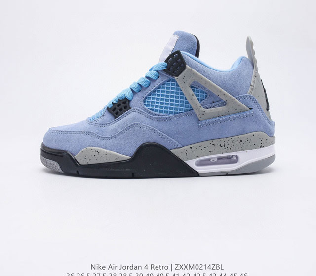 公司级乔丹Nike Air Jordan 4 AJ4代中帮复古休闲运动文化篮球鞋 秉承轻量化的速度型篮球鞋设计思想完成设计 降低重量的同时提升舒适度 中底延续