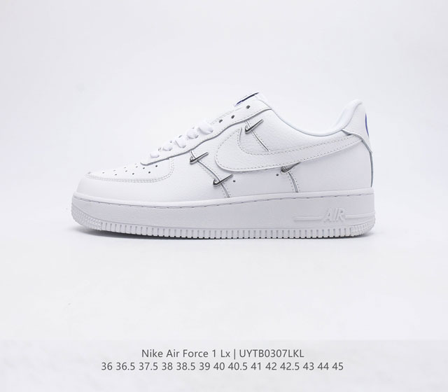 泫雅同款Nike Air Force 1 07 LX Chrome Luxe 四钩 白蓝 官方同步 Air Force1 LOW 07 泫雅四勾 货号 CT19