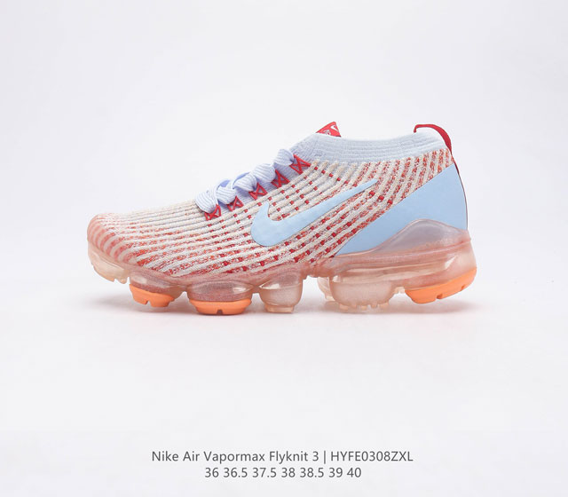 公司级 耐克 NIKE Air VaporMax Flyknit 3 女子气垫跑步鞋 3代 轻盈透气飞线大气垫运动鞋 Nike Air VaporMax 3.