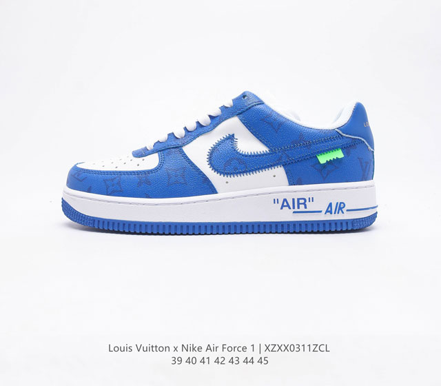 Louis Vuitton x Nike Air Force 1 Low 路易威登印花联名 空军一号低帮百搭休闲运动板鞋 柔软 弹性十足的缓震性能和出色的中底