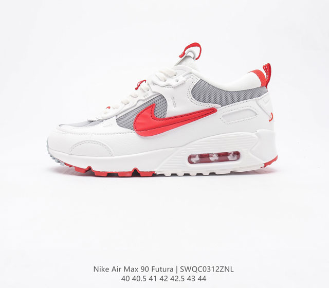 耐克 Nike Air Max90 Futura 运动鞋男女鞋--从设计到测试再到造型 脚趾周围的锯齿形边缘和部分浮动的Swoosh提供精心制作的奢华感 多道