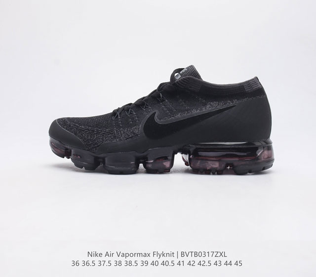 耐克 NIKE Air VaporMax Flyknit 轻盈透气针织男女气垫跑步鞋 回弹缓冲休闲鞋 防滑 减震 耐磨 轻便 外露式360度全掌MAX气垫 适