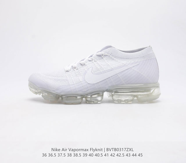 耐克 NIKE Air VaporMax Flyknit 轻盈透气针织男女气垫跑步鞋 回弹缓冲休闲鞋 防滑 减震 耐磨 轻便 外露式360度全掌MAX气垫 适