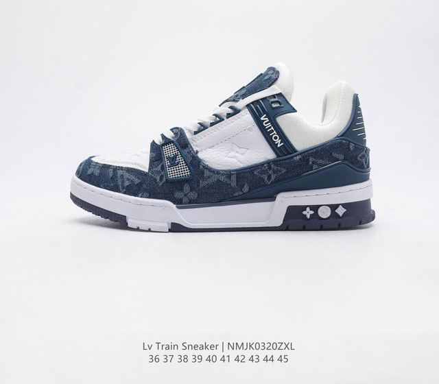 全新LV路易威登Louis vuitton Trail Sneaker Low高帮休闲运动文化百搭篮球板鞋 致TPR光泽鞋底超软脚感乳胶材质驴的篮球鞋 码数