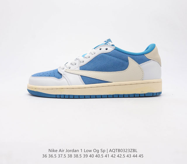 头层皮 耐克 NIKE Air Jordan 1 Low OG Sp 倒勾 低帮篮球鞋 AJ1 乔丹1代 aj1 乔1 反向脚趾复古运动鞋 亮点之处在于鞋侧的