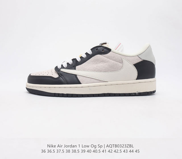 头层皮 耐克 NIKE Air Jordan 1 Low OG Sp 倒勾 低帮篮球鞋 AJ1 乔丹1代 aj1 乔1 反向脚趾复古运动鞋 亮点之处在于鞋侧的