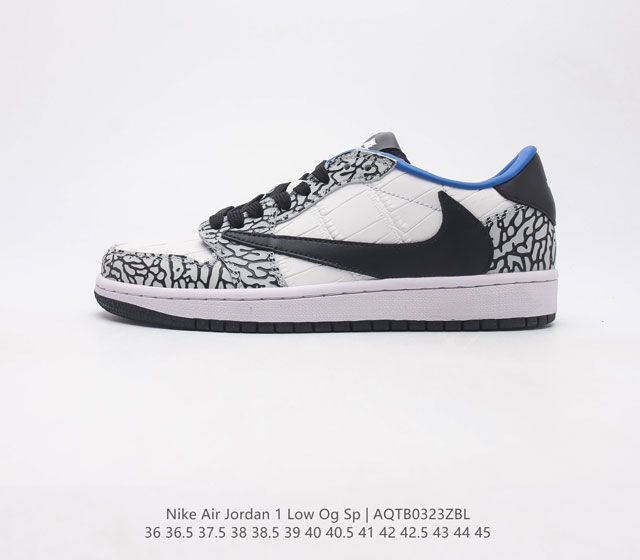 头层皮 耐克 NIKE Air Jordan 1 Low OG Sp 倒勾 低帮篮球鞋 AJ1 乔丹1代 aj1 乔1 反向脚趾复古运动鞋 亮点之处在于鞋侧的