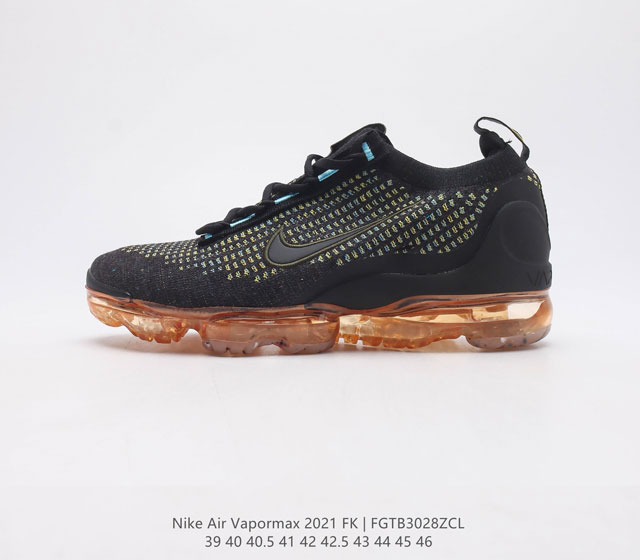 耐克 Nike Air VaporMax 2021 FK 全掌缓震气垫跑鞋时尚运动鞋男女 采用弹力十足的 Flyknit 材料 轻盈透气 易于穿搭 搭配柔软鞋