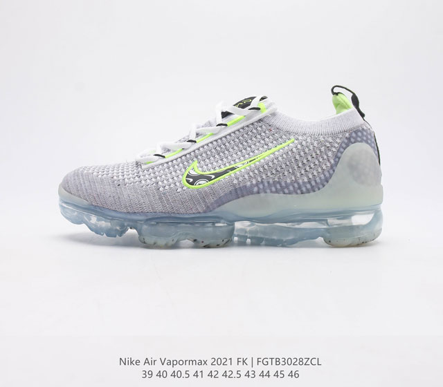 耐克 Nike Air VaporMax 2021 FK 全掌缓震气垫跑鞋时尚运动鞋男女 采用弹力十足的 Flyknit 材料 轻盈透气 易于穿搭 搭配柔软鞋