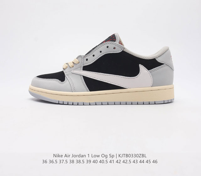 耐克 NIKE Air Jordan 1 Low OG Sp 倒勾 低帮篮球鞋 AJ1 乔丹1代 aj1 乔1 反向脚趾复古运动鞋 亮点之处在于鞋侧的倒置 S