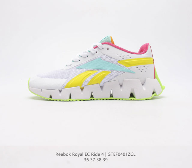 Reebok 锐步 运动板鞋经典ROYAL EC RIDE 4女低帮运动低帮复古休闲运动鞋 这款运动鞋的设计灵感源自经典跑鞋 采用抢眼的配色 搭配几何图案设计