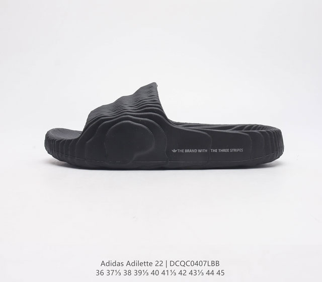 夏季新品 阿迪达斯Adidas Original Adilette 22 Slide 莱特22代系列 山脊造型椰子风沙滩涉水百搭运动穿搭拖鞋ADILETTE 2