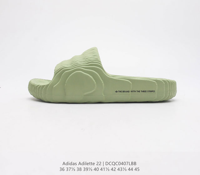 夏季新品 阿迪达斯Adidas Original Adilette 22 Slide 莱特22代系列 山脊造型椰子风沙滩涉水百搭运动穿搭拖鞋ADILETTE 2