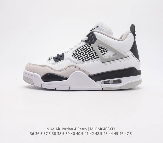 头层皮 耐克 乔丹 4 Nike Air Jordan 4 Retro 男女子 复刻运动鞋时尚篮球鞋 设计灵感源自 1985 年 Air Jordan 1 元