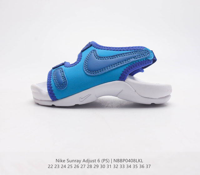 NIKE 耐克 SUNRAY ADJUST 6 魔术贴易穿脱 男大童沙滩凉鞋青少年男女夏日必备 Nike 耐克 Sunray 设置专为水 地板和任何地方使用 快