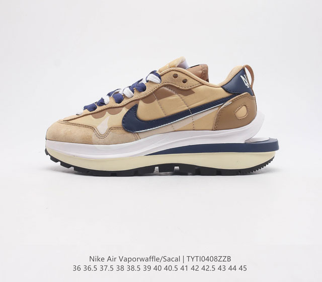 耐克 Sacai X NIKe vaporWaffle 华夫三代3.0走秀重磅联名运动鞋厚底增高慢跑鞋 鞋款由Pegasus与VaporFly两款鞋型的设计元