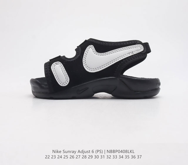 NIKE 耐克 SUNRAY ADJUST 6 魔术贴易穿脱 男大童沙滩凉鞋青少年男女夏日必备 Nike 耐克 Sunray 设置专为水 地板和任何地方使用 快