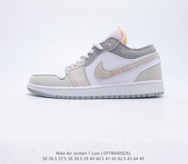 耐克 乔丹Air Jordan 1 Low AJ1 乔1 低帮复古文化休闲运动篮球鞋 1985 年面世的元年款汲取设计灵感 采用简洁大方的经典外观 熟悉中带一