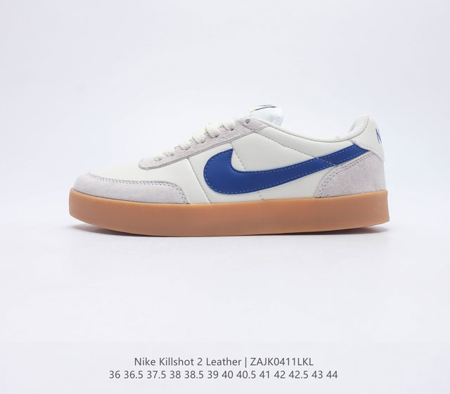 耐克板鞋 生胶米白 复古板鞋J.Crew x Nike 联名 Killshot II Leather 男女休闲复古运动鞋 采用米白色皮革制作鞋身 大号Swoos