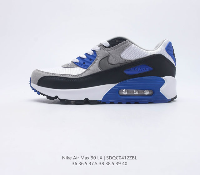 真标耐克Nike Air Max 90 经典复古小气垫缓震跑鞋 鞋面由皮革和织物打造 犀利的条线打造出酷劲十的足视觉效果 织物面增强透气性 穿着极为舒适 经典