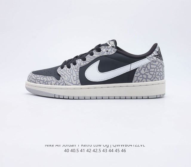 乔丹耐克 Nike Air Jordan 1 Retro low Og 乔1 低帮复古文化休闲运动篮球鞋 1985 年面世的元年款汲取设计灵感 采用简洁大方的