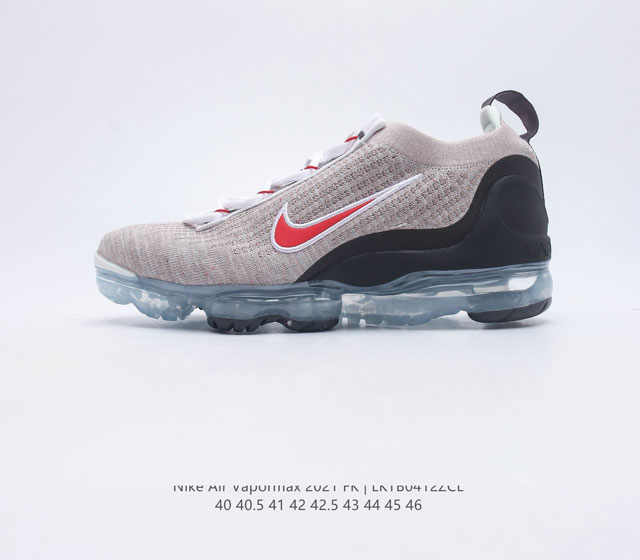 耐克 Nike Air VaporMax 2021 FK 全掌缓震气垫跑鞋时尚运动鞋男 采用弹力十足的 Flyknit 材料 轻盈透气 易于穿搭 搭配柔软鞋口