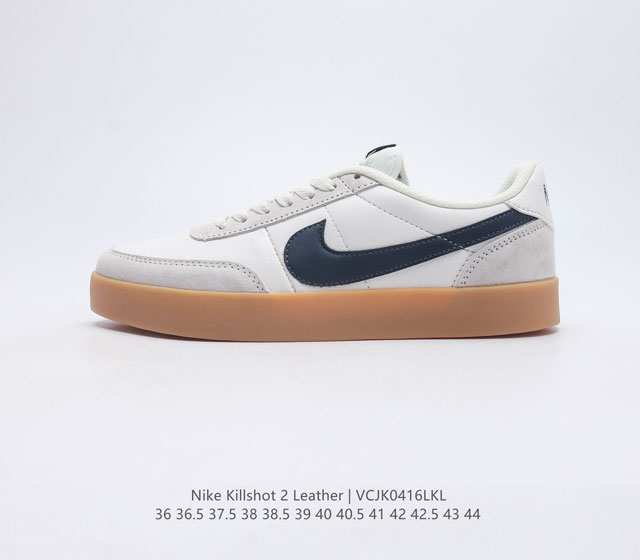 耐克板鞋 生胶米白 复古板鞋J.Crew x Nike 联名 Killshot II Leather 男女休闲复古运动鞋 采用米白色皮革制作鞋身 大号Swoos