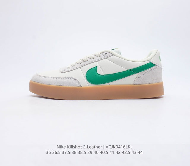 耐克板鞋 生胶米白 复古板鞋J.Crew x Nike 联名 Killshot II Leather 男女休闲复古运动鞋 采用米白色皮革制作鞋身 大号Swoos