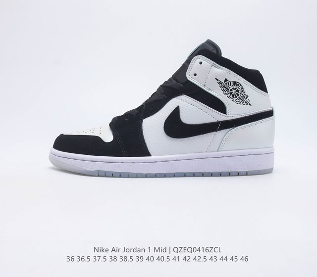 耐克 NIKE AIR JORDAN 1 MID AJ1乔1运动鞋复古休闲篮球鞋 高帮设计 提高了与足部的贴合度 给人不一样的穿着体验 高帮的设计给人帅气的印