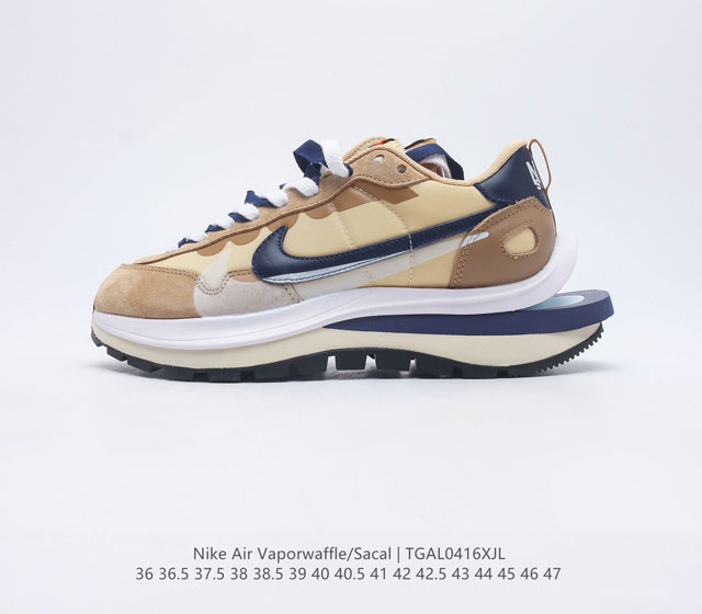 纯原 耐克 Sacai X NIKe vaporWaffle 华夫三代3.0走秀重磅联名运动鞋厚底增高慢跑鞋 鞋款由Pegasus与VaporFly两款鞋型的