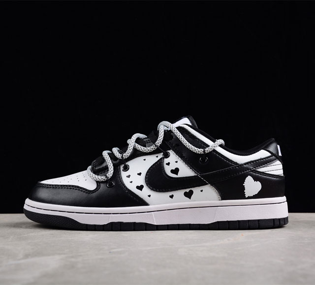 Nk Dunk Low 黑白小熊猫 情人节 定制版解构绑带休闲板鞋 DD1503-106 尺码 36 36.5 37.5 38 38.5 39 40 40.5